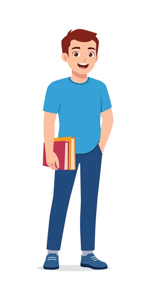 Cartoon image of student